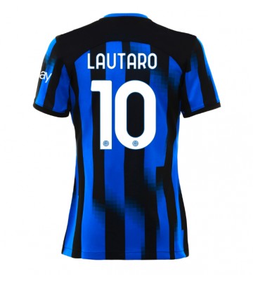 Inter Milan Lautaro Martinez #10 Replika Hjemmebanetrøje Dame 2023-24 Kortærmet